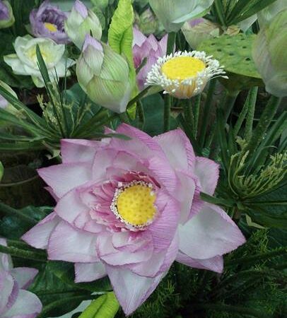 Silk and paper flower craft-making